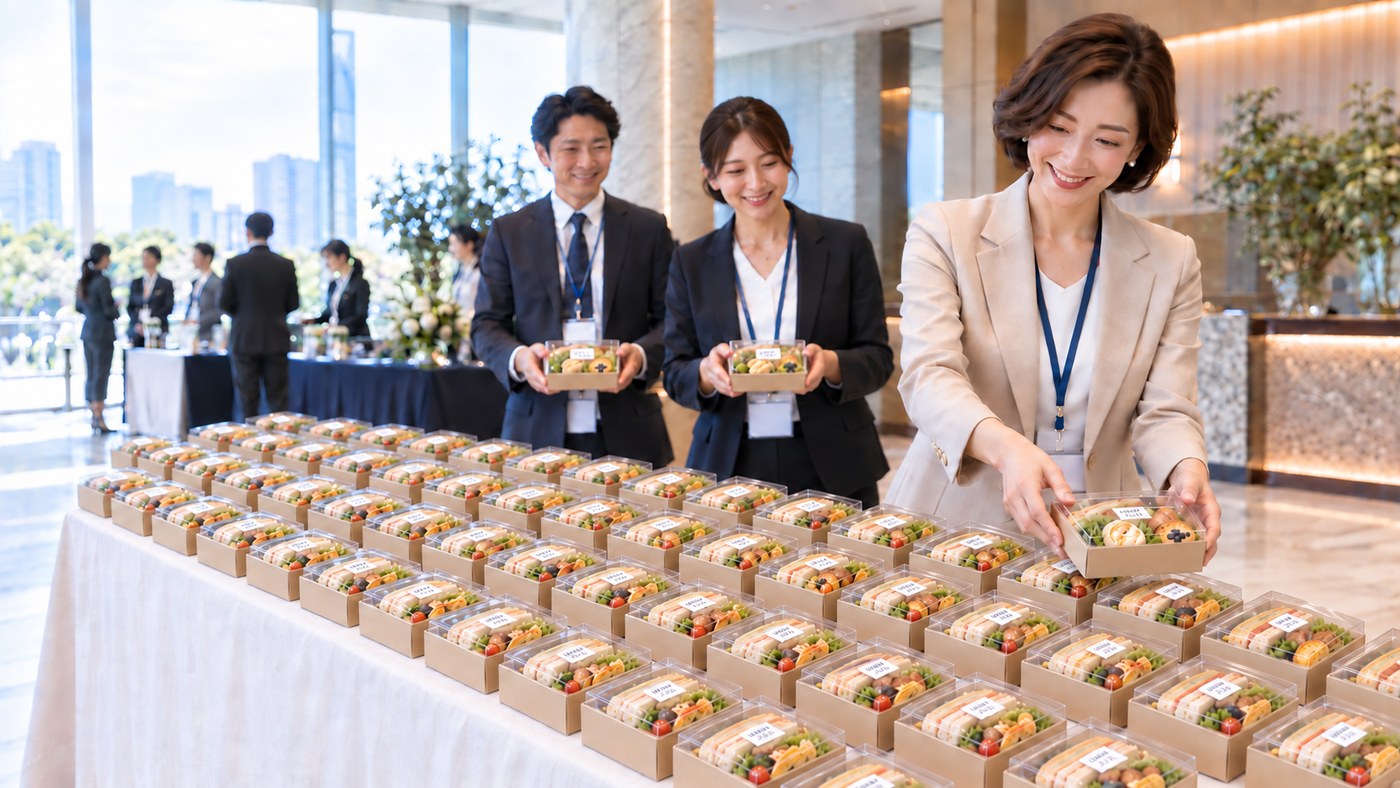 イベントでBOXを配る利用イメージ(AI生成)